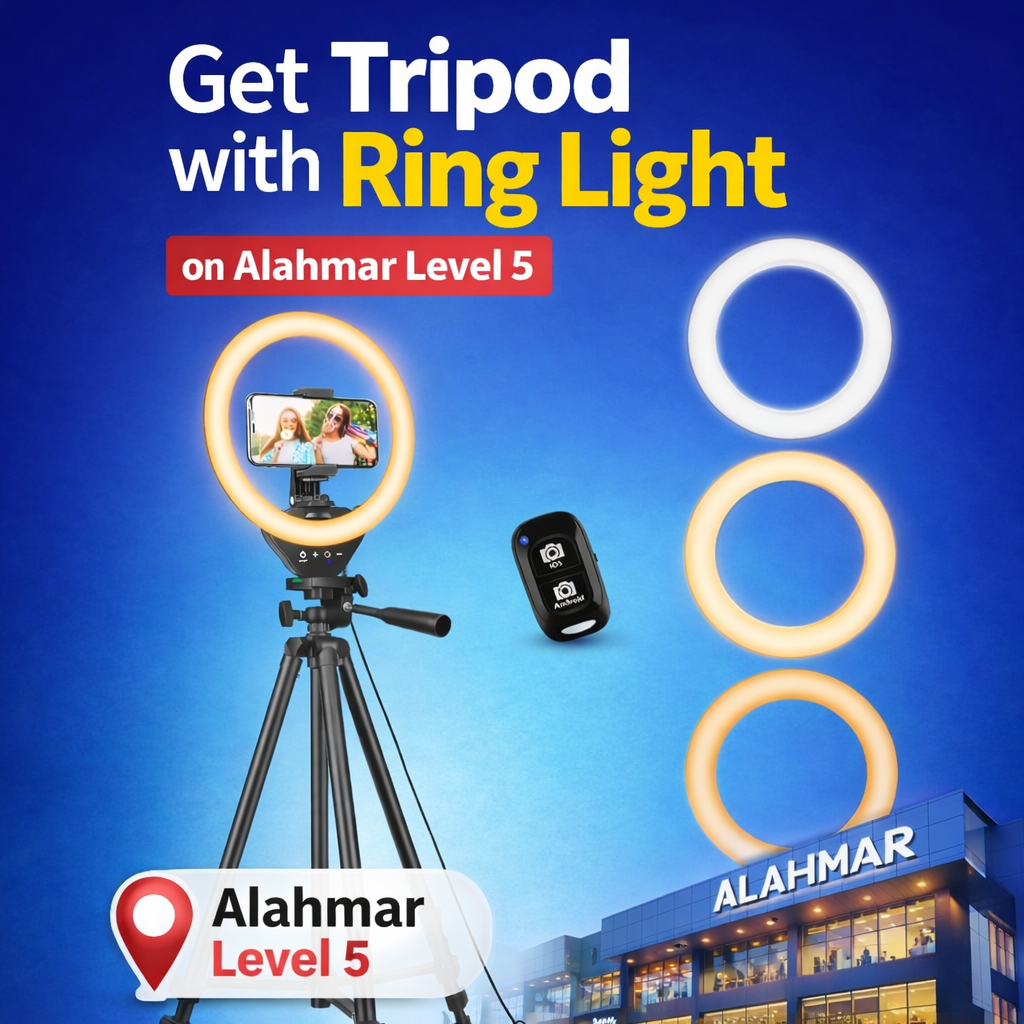 Premium Titanium Tripod with Ring Light!