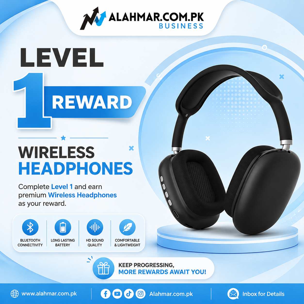 🎧 LEVEL 1 REWARD – WIRELESS HEADPHONES